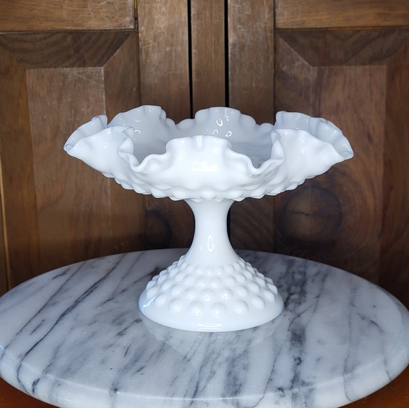 Fenton Other - White Hobnail Milk Glass Pedestal Bowl